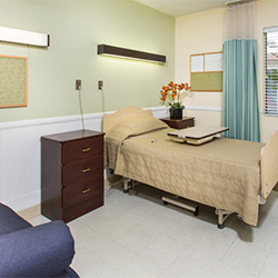 A private room at Bay Crest Care Center